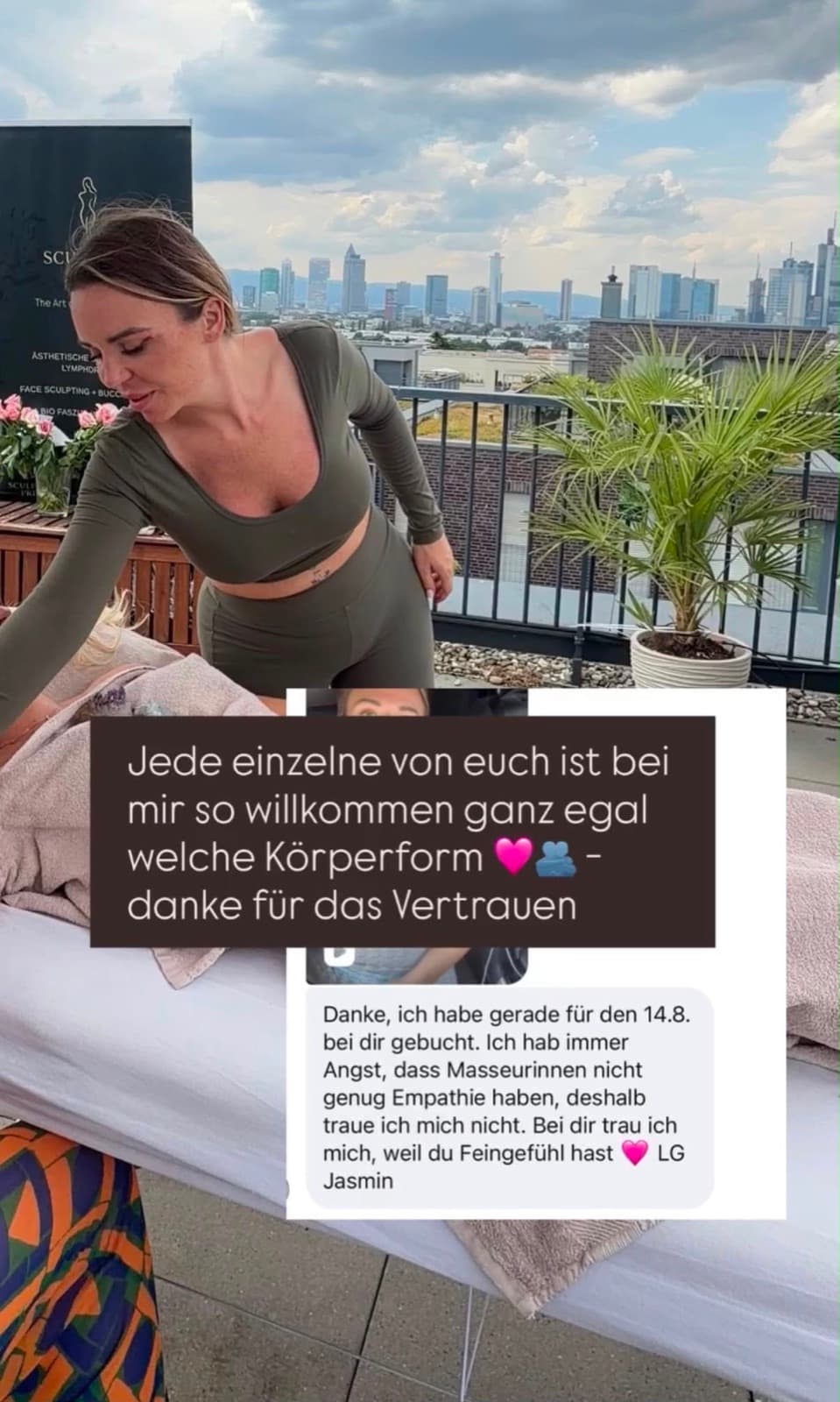 Nachricht einer Kundin nach der Behandlung, Beispiel 5